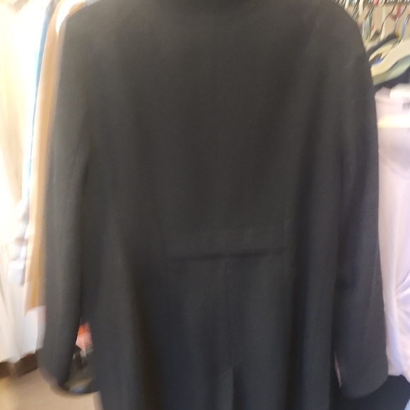 Liz Claiborne Charcoal Vintage WoolTrench Coat, Black - Picture 4 of 10